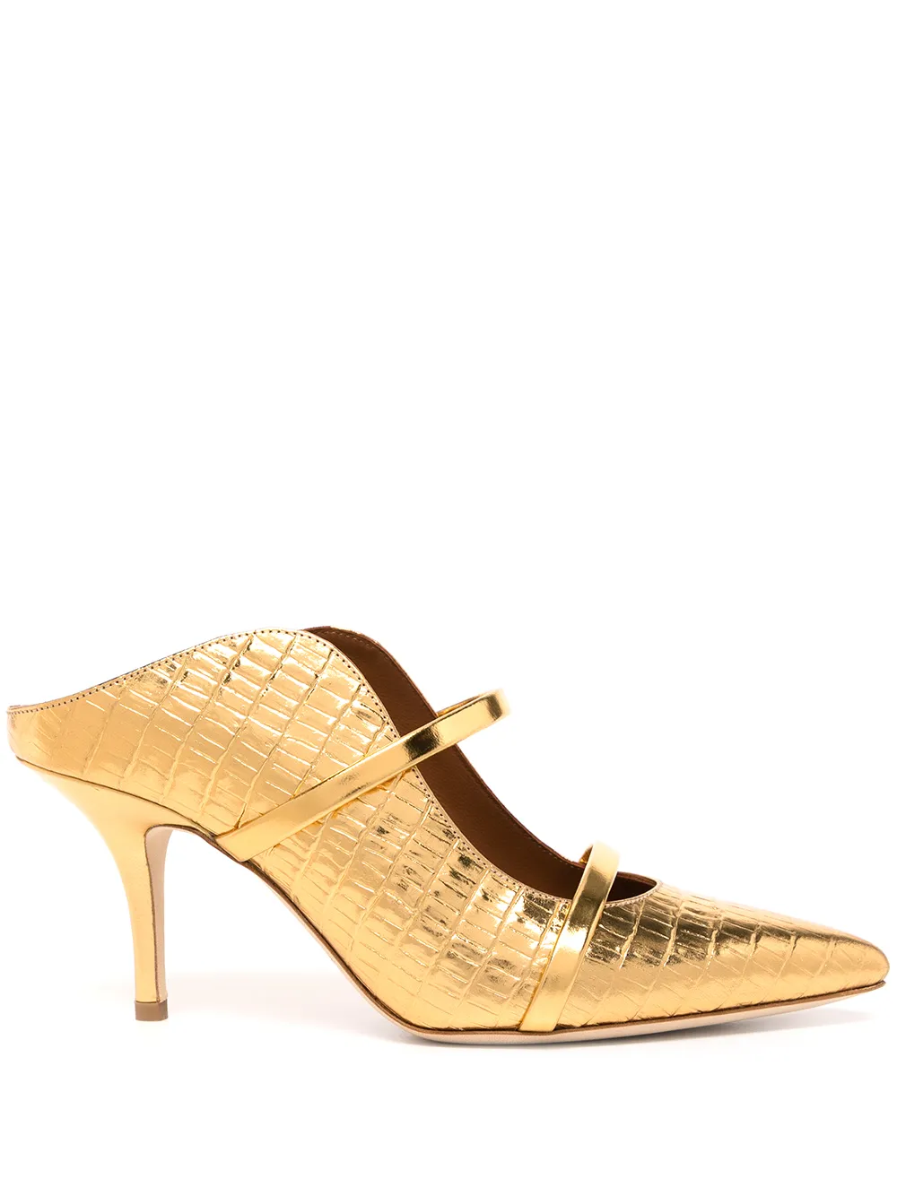 Malone Souliers Maureen muiltjes met krokodillenleer-effect Goud