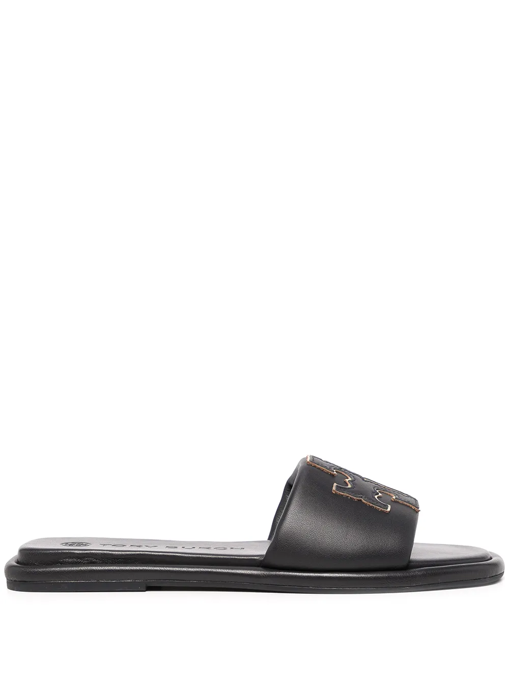 

Tory Burch logo-embroidered slides - Black