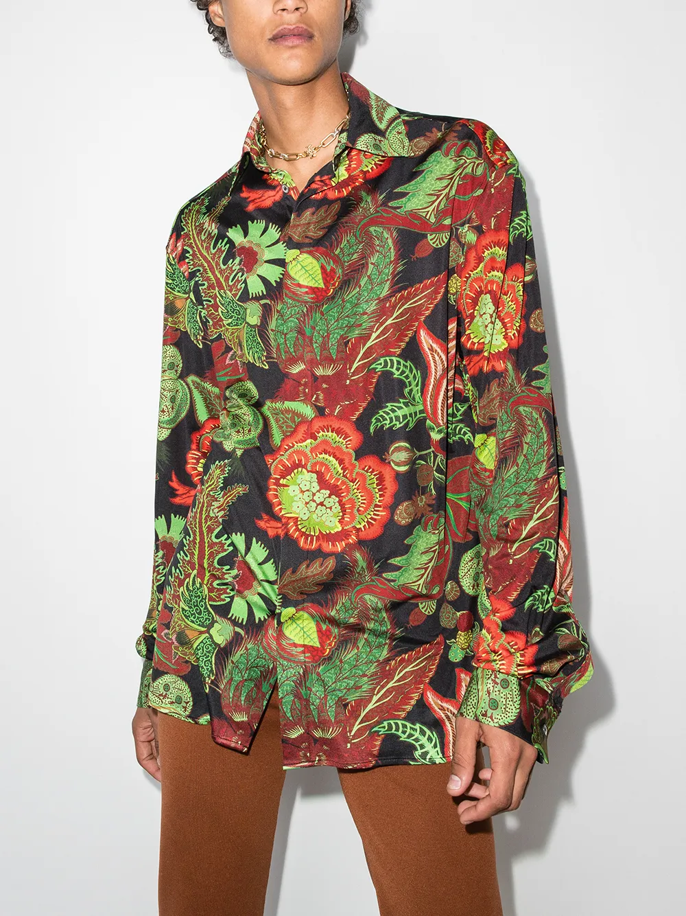 Edward Crutchley Floral Print Spread Collar Shirt Farfetch