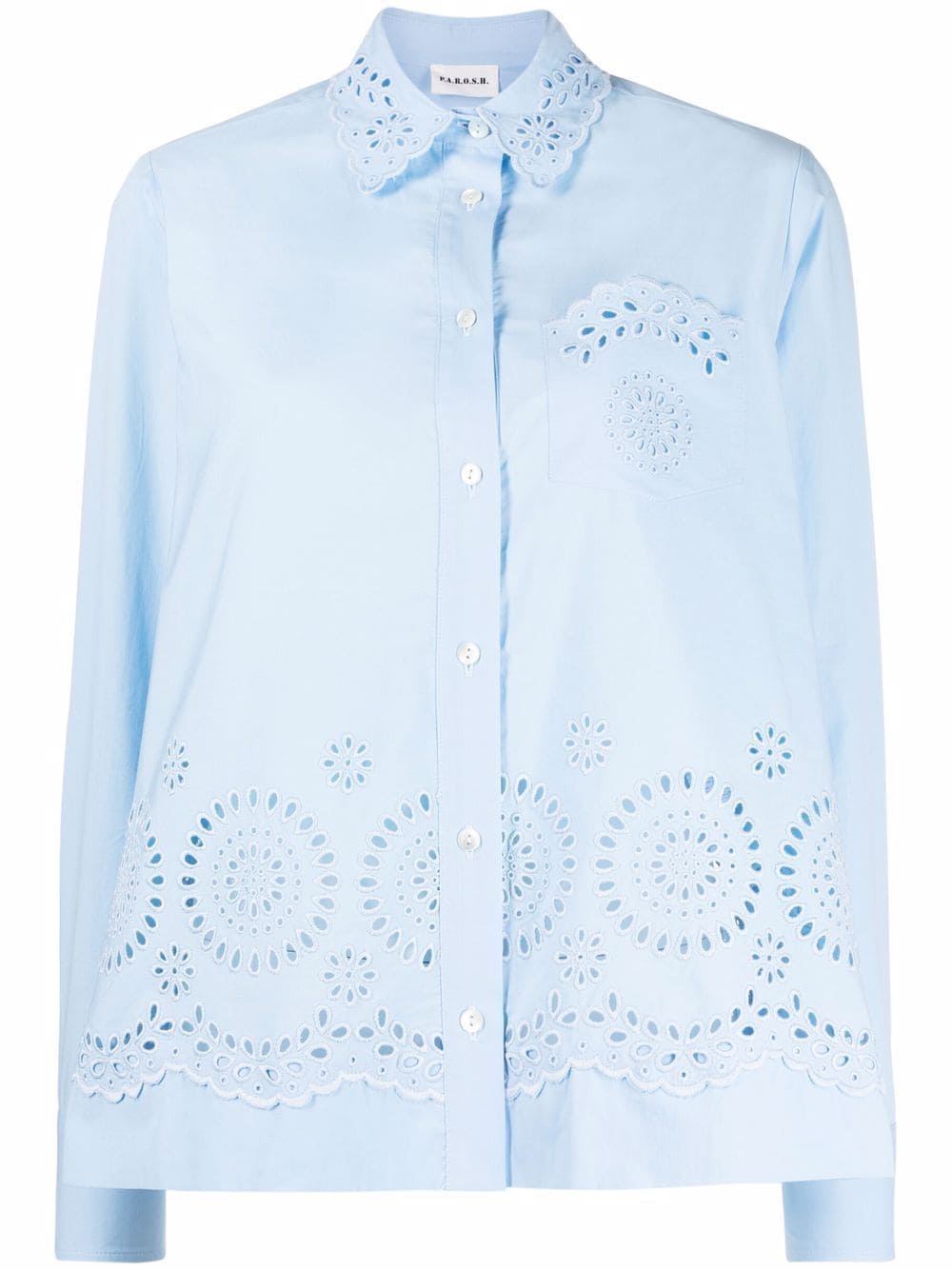P.a.r.o.s.h Parosh Broderie-anglaise Button-up Shirt In Dove Grey