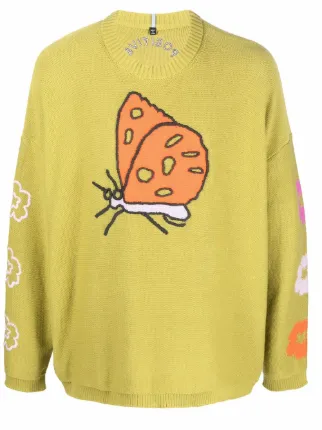 MCQ butterfly-motif Cotton Jumper - Farfetch