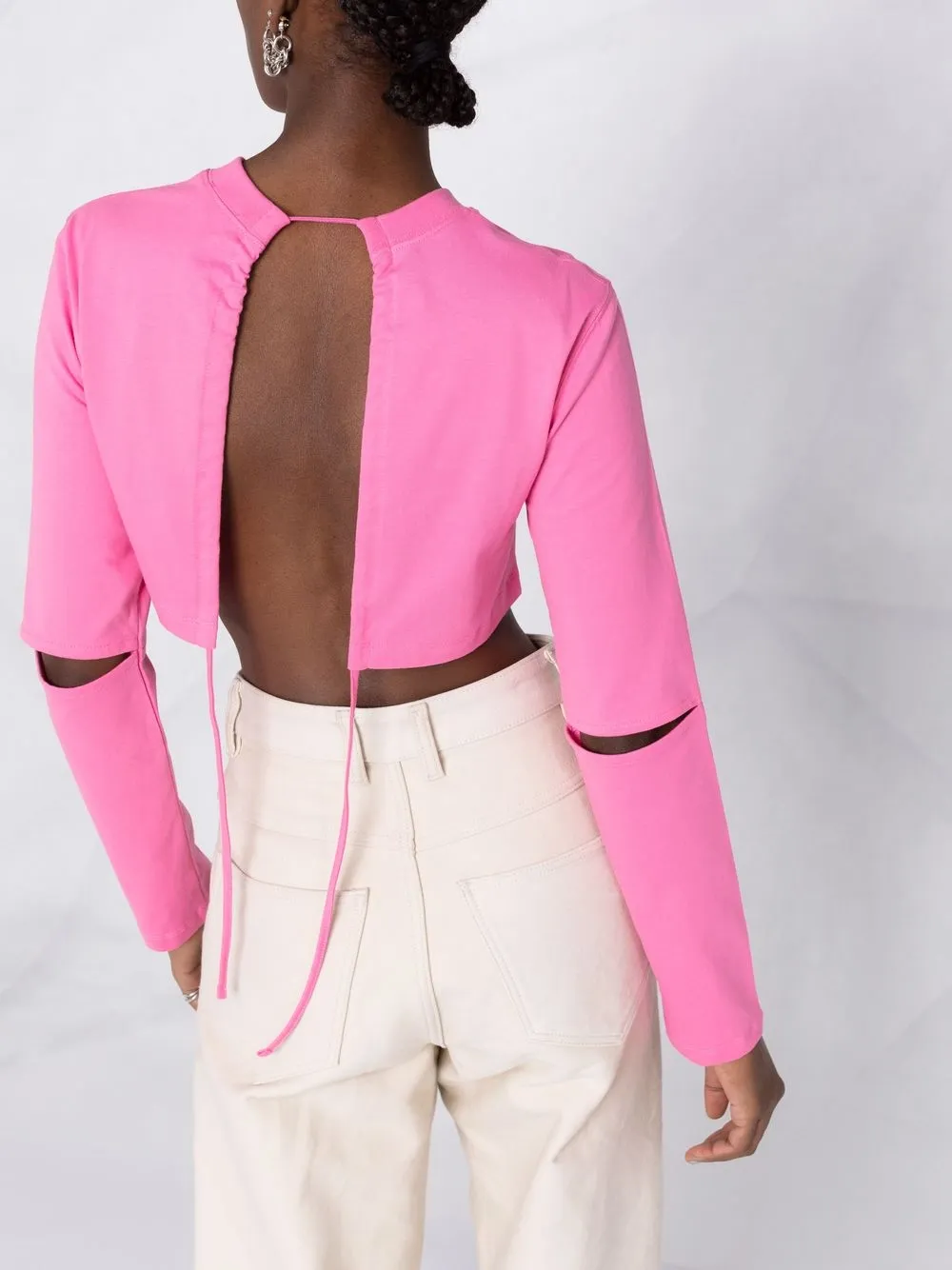 фото Jacquemus укороченный топ с длинными рукавами