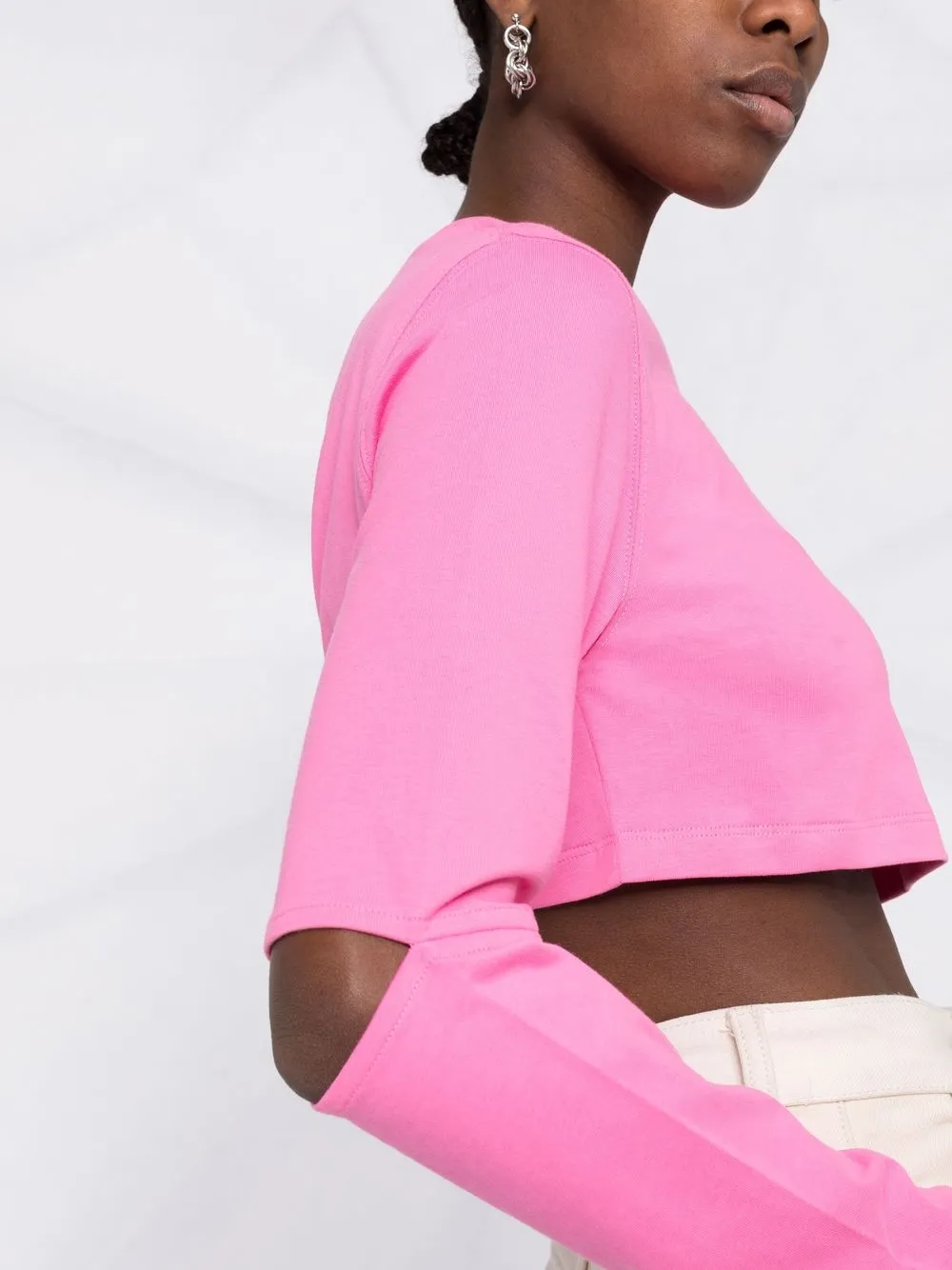 фото Jacquemus укороченный топ с длинными рукавами