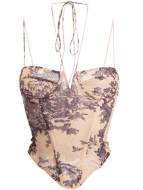 Miaou Aphex floral corset top