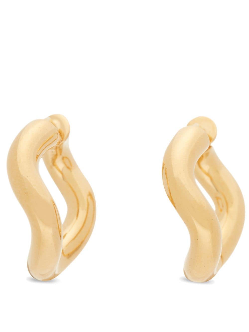 Shop Charlotte Chesnais Wave Hoop Earrings In Gold