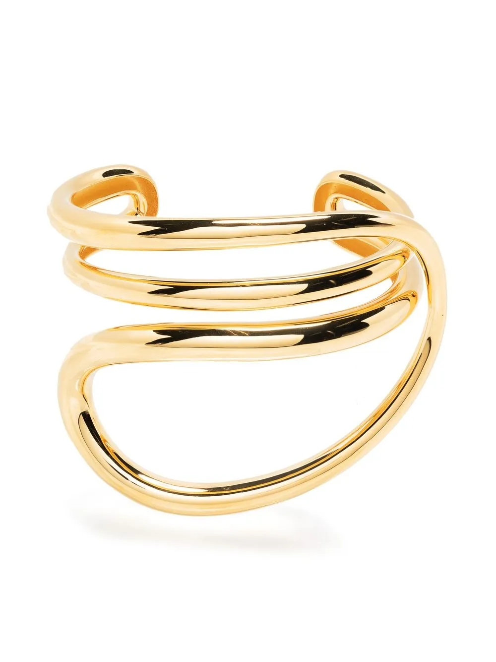 Charlotte Chesnais Layered-design Asymmetric Bangle In Gold