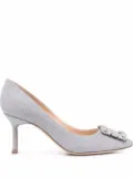 Manolo Blahnik Hangisi 70mm glitter pumps - Grey