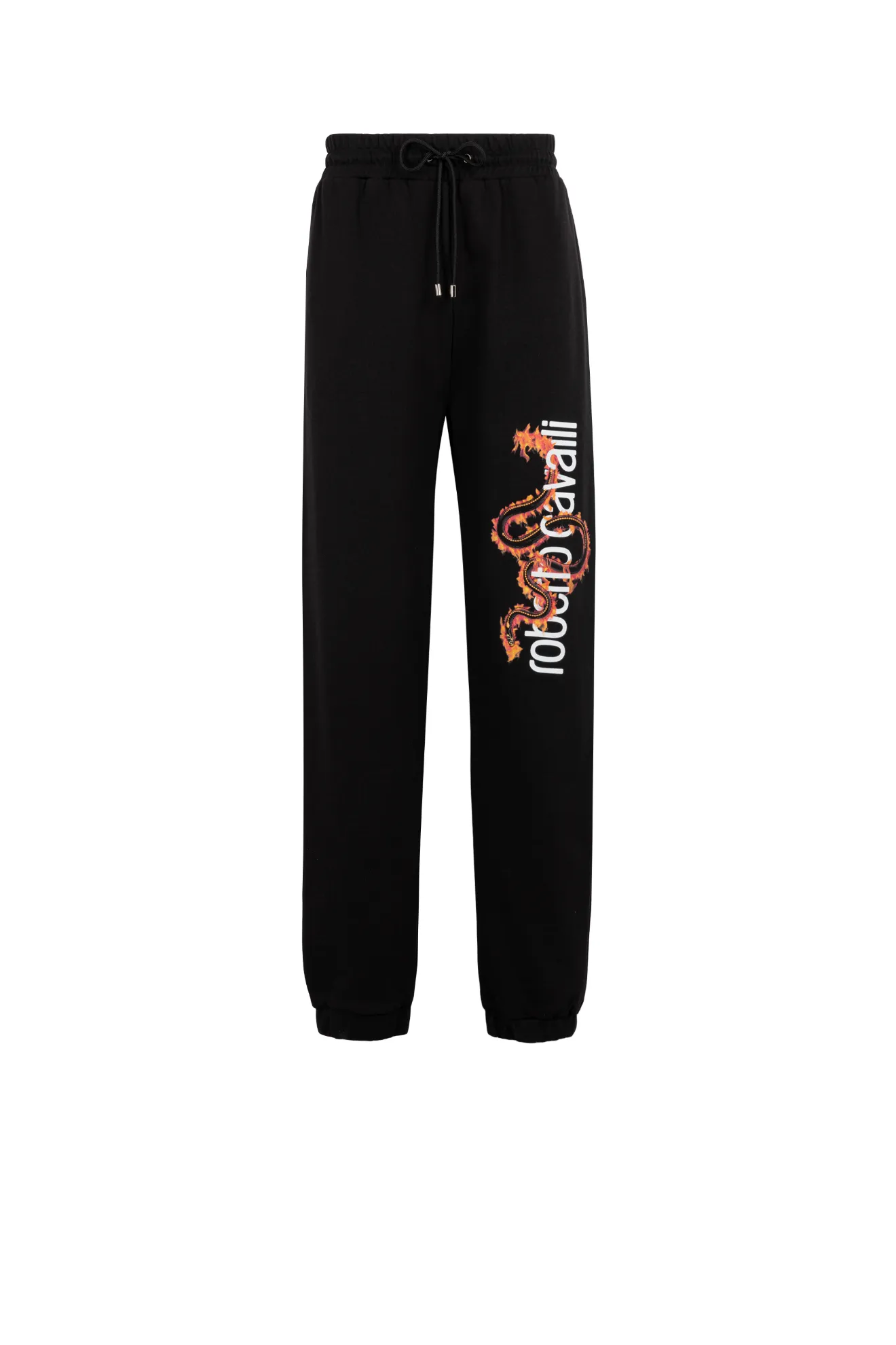 Snake Logo-Print Cotton Sweatpants 