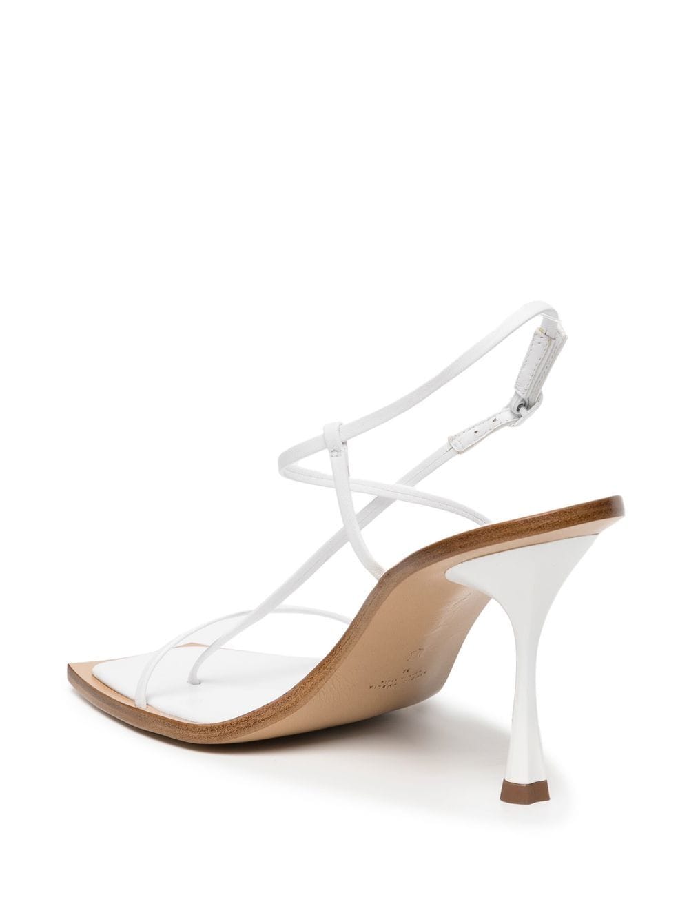 Studio Amelia Filament 90mm Leather Sandals In White | ModeSens