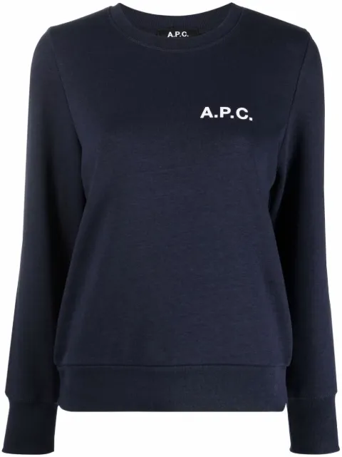 A.P.C. sweat en coton à logo imprimé