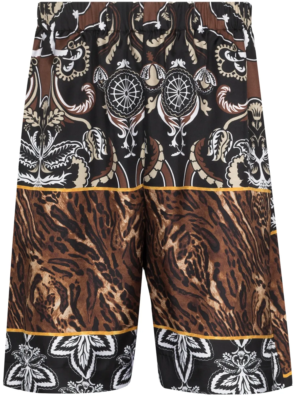 

Edward Crutchley bermudas con diseño patchwork - Marrón