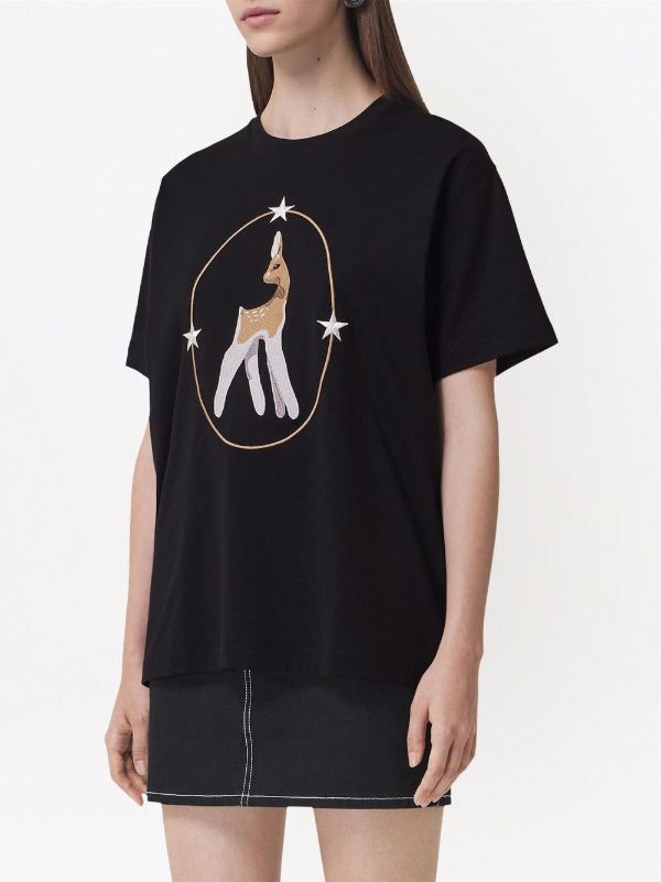 Burberry deer graphic oversized T-shirt - FARFETCH