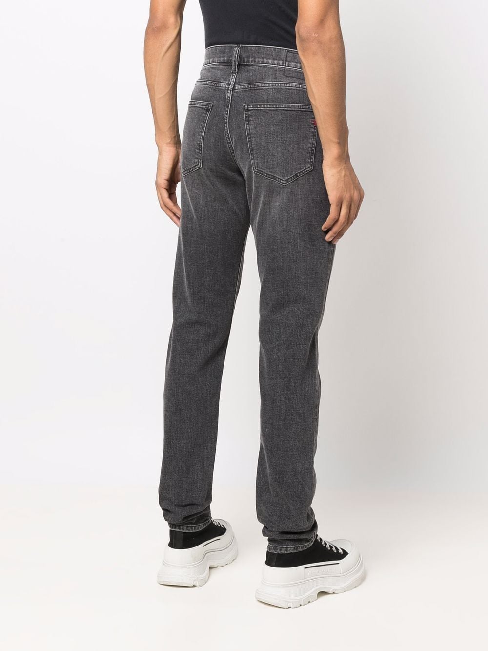 Shop Diesel D-strukt Straight-leg Jeans In Grey