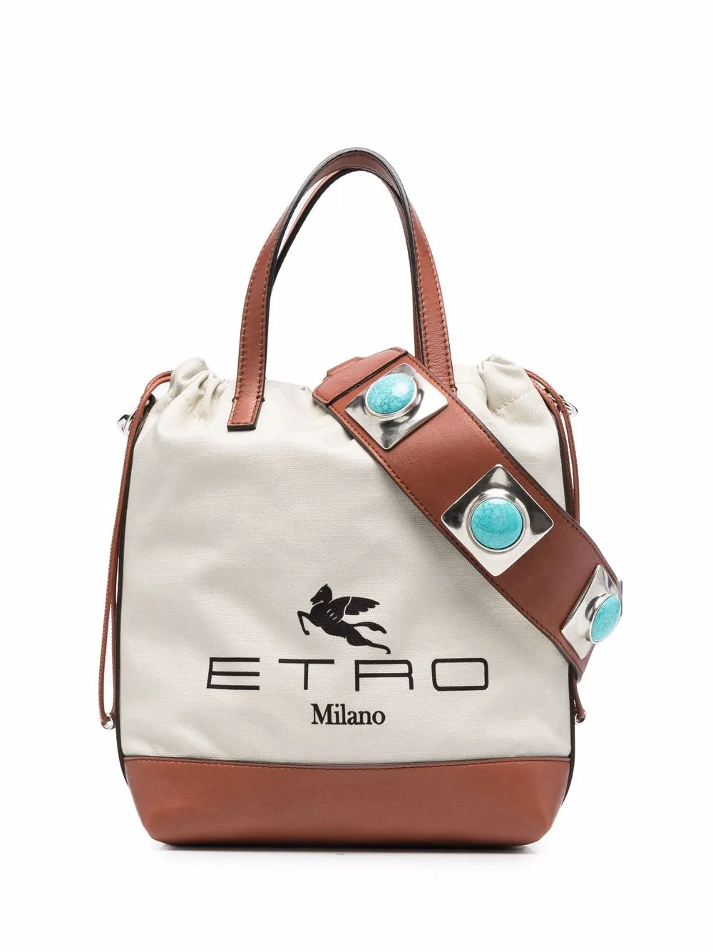 

ETRO bolsa bucket con logo estampado - Gris