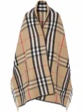 Burberry check fringed cape - Neutrals