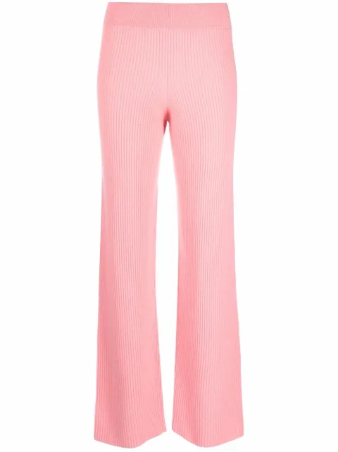 Allude ribbed-knit cashmere trousers