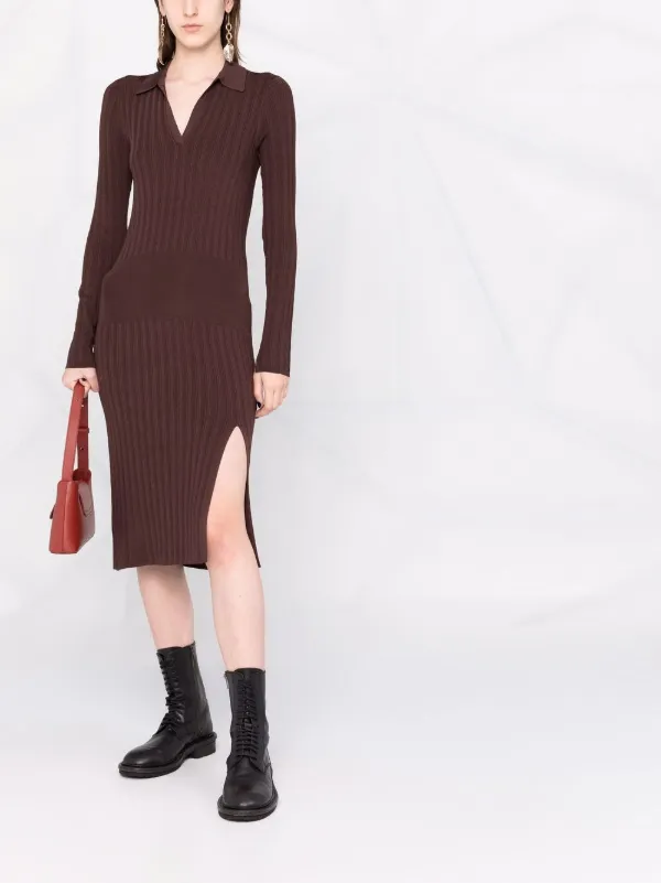 Rag \u0026 Bone V-neck Ribbed Midi Dress 