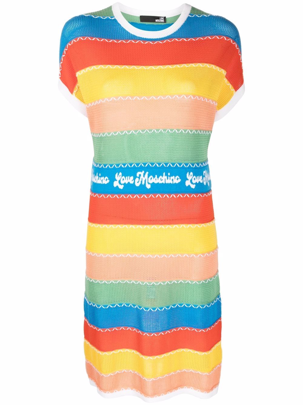 horizontal-stripe midi dress