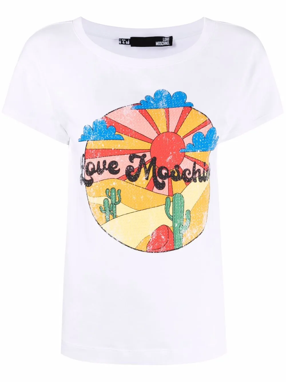 

Love Moschino playera con estampado gráfico - Blanco