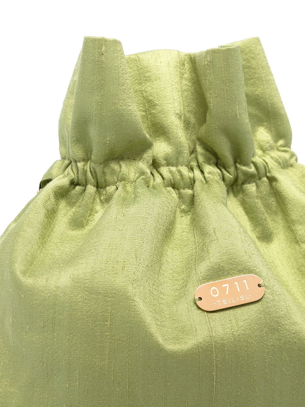 Shop 0711 Willow Drawstring Silk Backpack In Grün