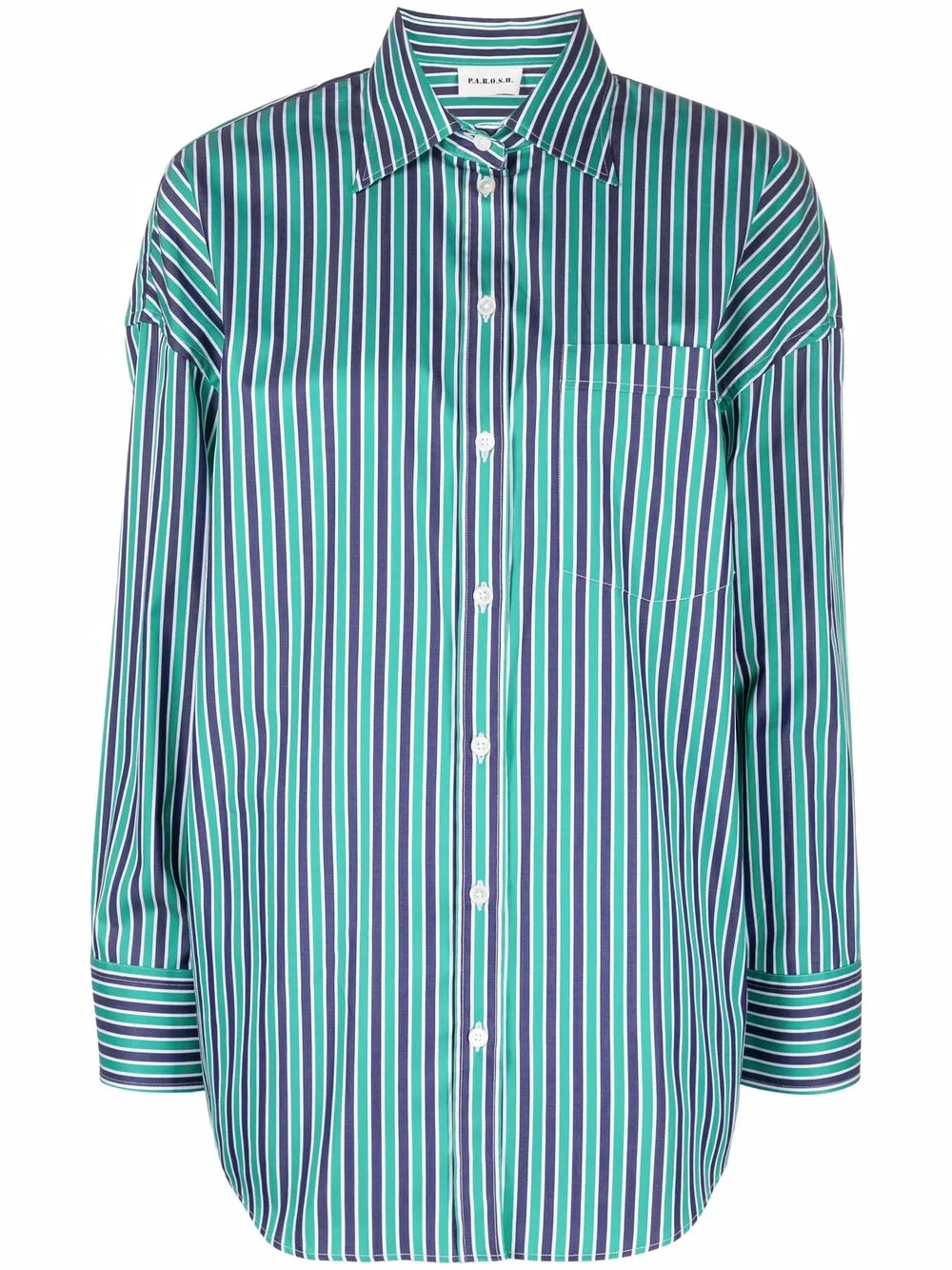 

P.A.R.O.S.H. camisa holgada con motivo de rayas - Verde