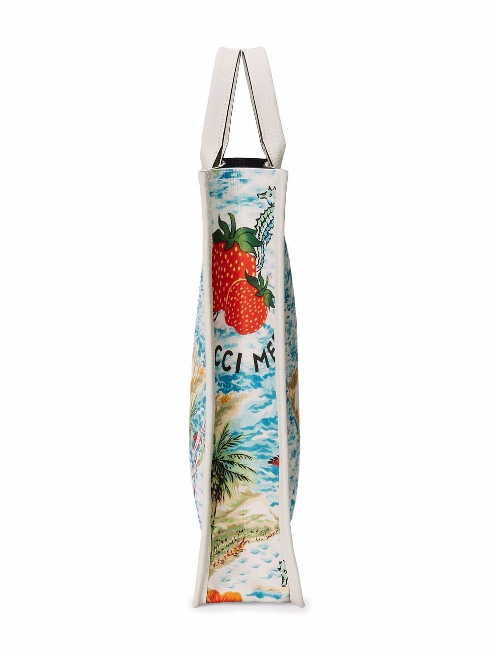 Shop Gucci Strawberry-print Tote Bag In Blau