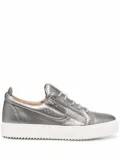 Giuseppe Zanotti metallic-effect low-top sneakers - Silver