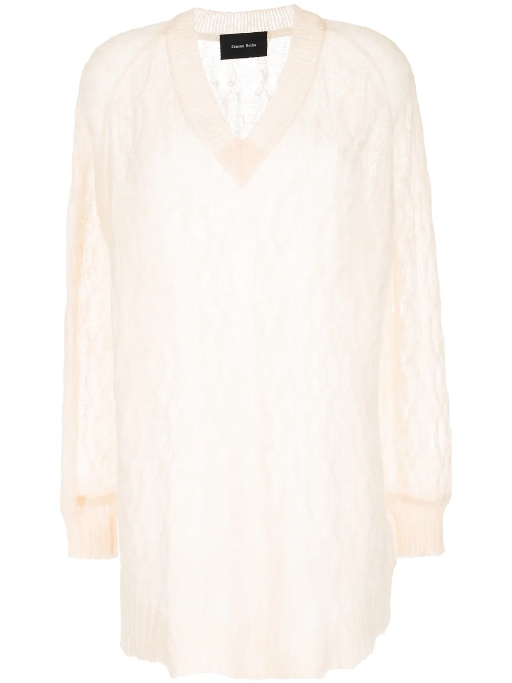 

Simone Rocha V-neck cable-knit jumper - Neutrals