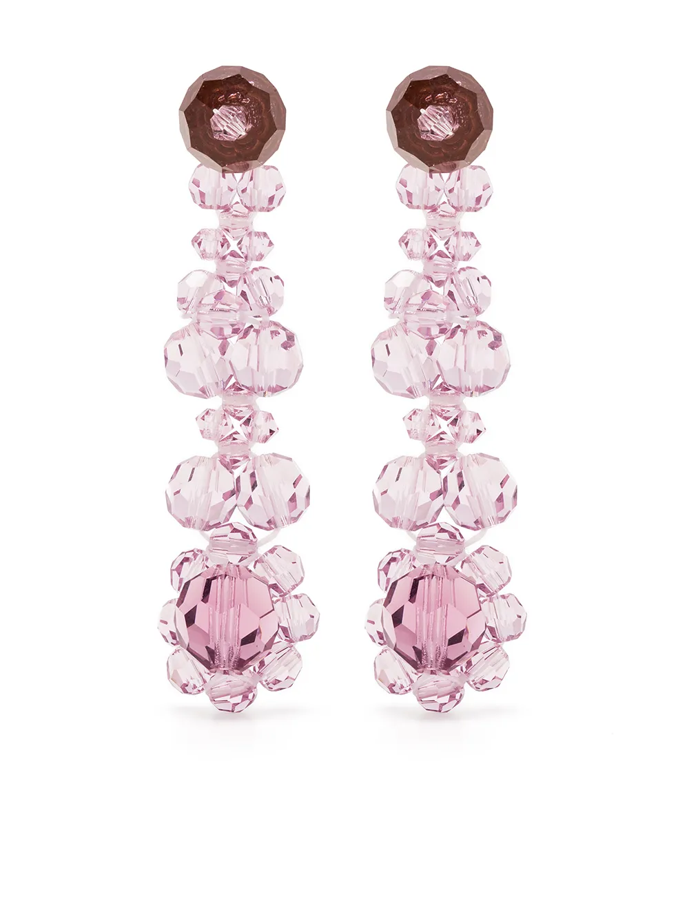 

Simone Rocha aretes con dije floral - Morado