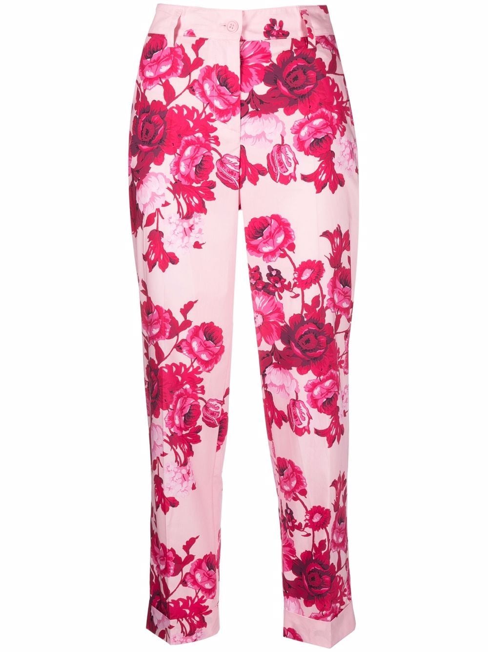 p.a.r.o.s.h. pantalon de tailleur à fleurs - rose
