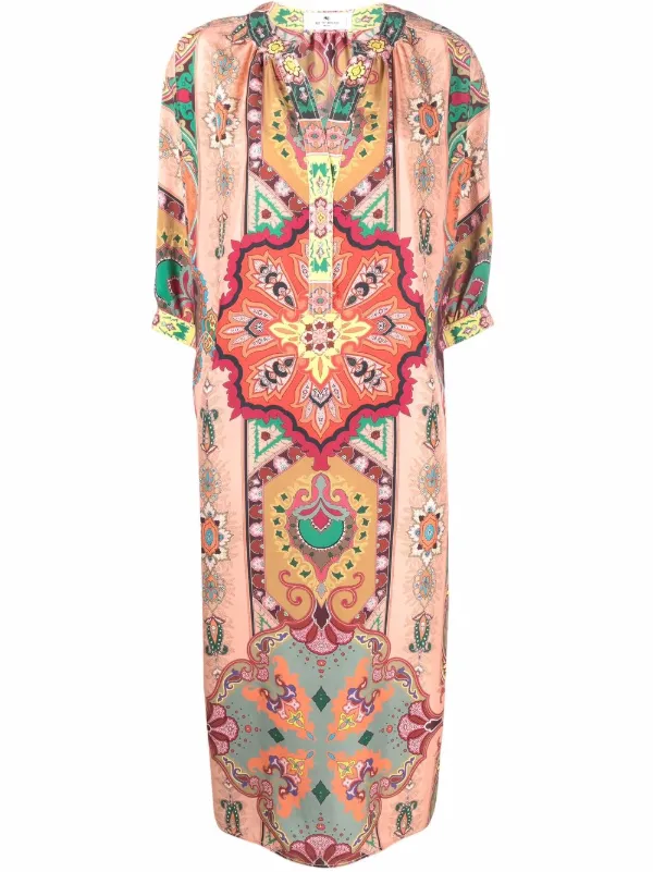 ETRO Habotai Silk Tunic Dress - Farfetch