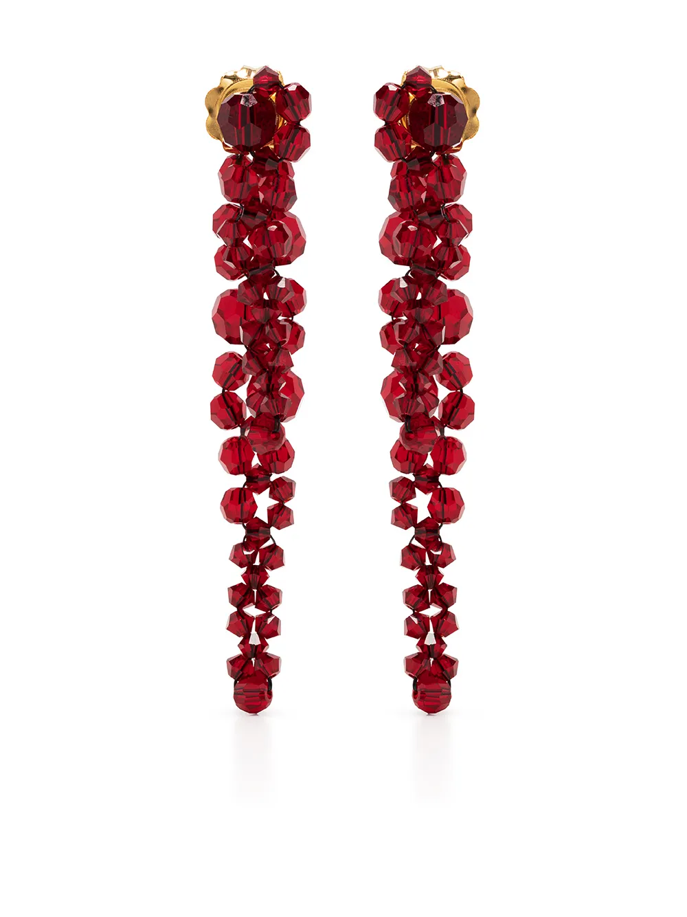 

Simone Rocha aretes con colgante con apliques - Rojo