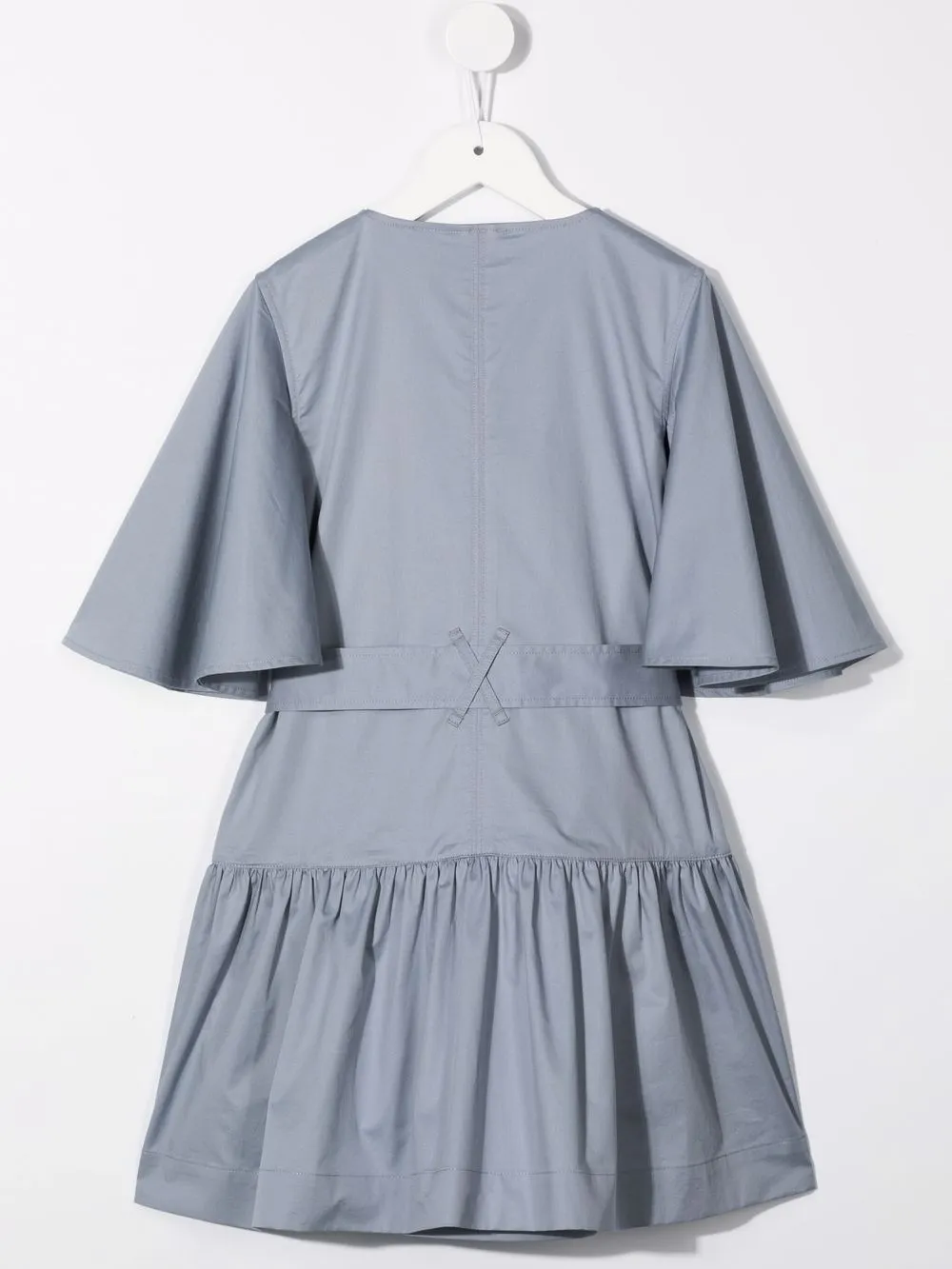 фото Burberry kids платье с короткими рукавами и оборками