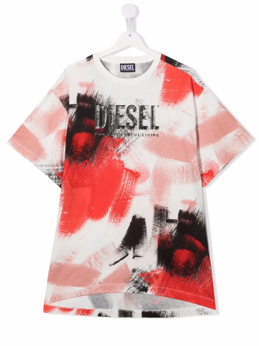 

Diesel Kids vestido estilo playera Dextrapent - Blanco