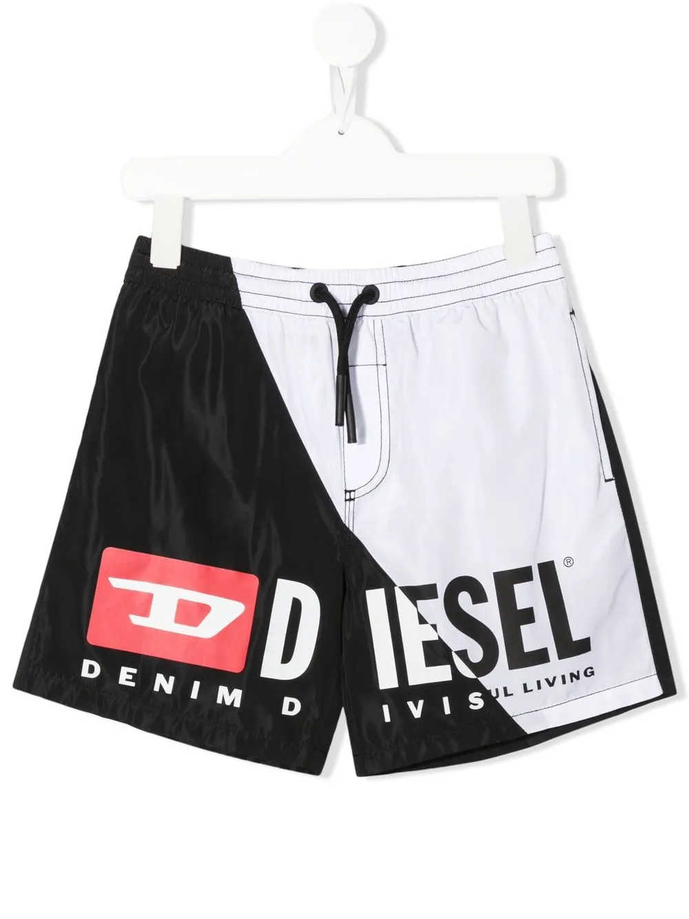 

Diesel Kids shorts de playa con logo estampado - Negro