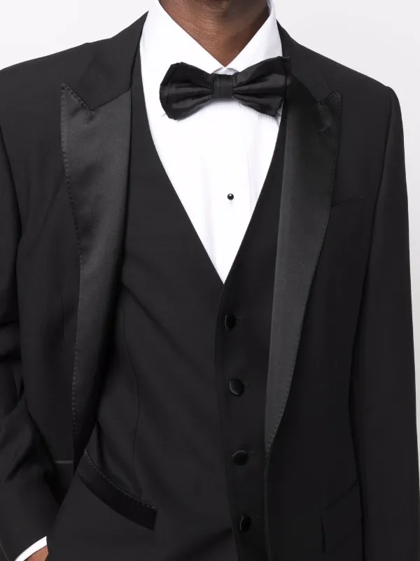 tuxedo shirt with long tie