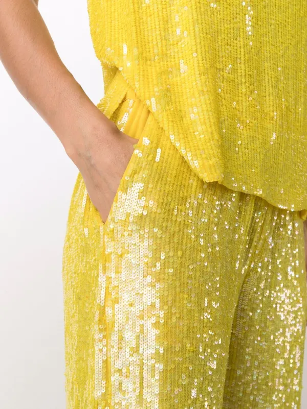 Yellow sequin jumpsuit new arrivals