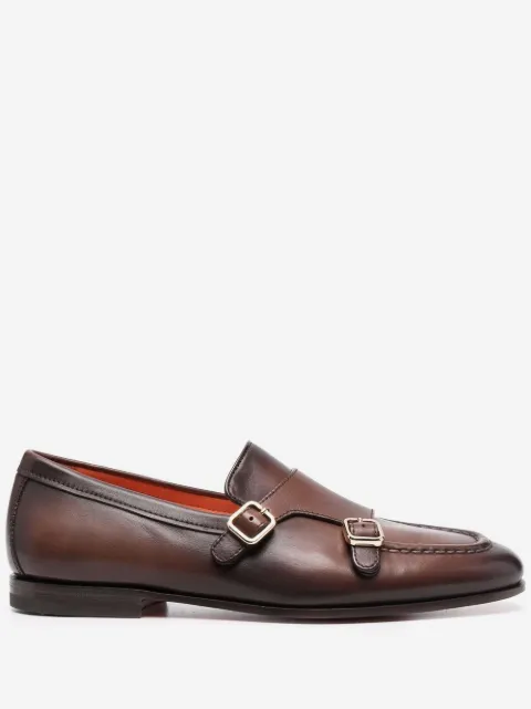 Santoni Carlos leather monk shoes