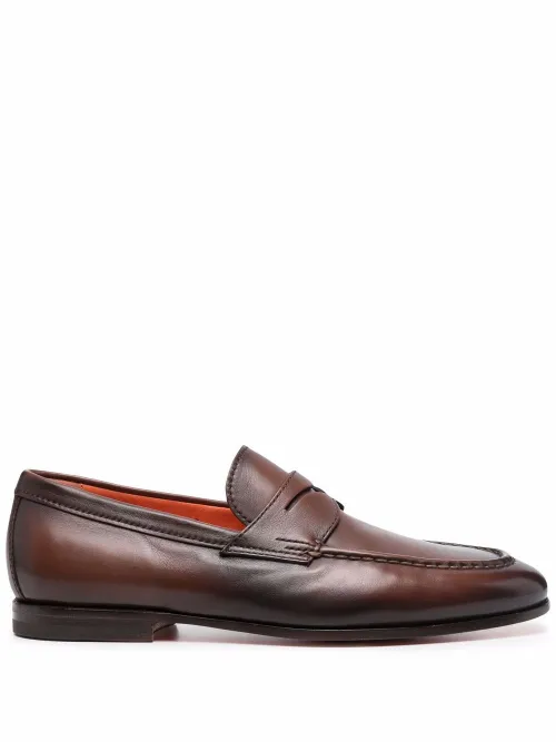 Santoni mocassins en cuir - Marron - Santoni - Modalova