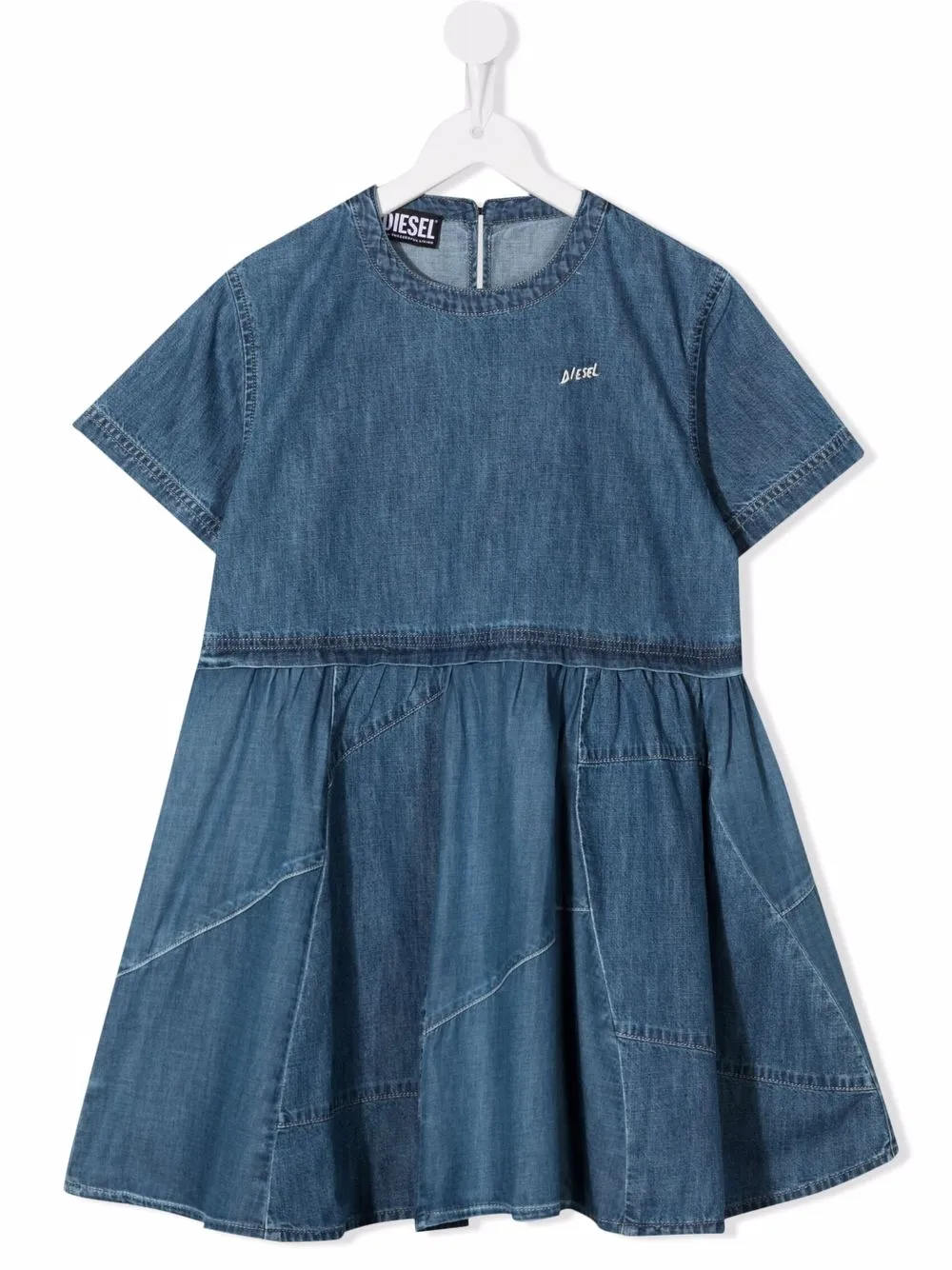 

Diesel Kids vestido Debbix con diseño patchwork - Azul