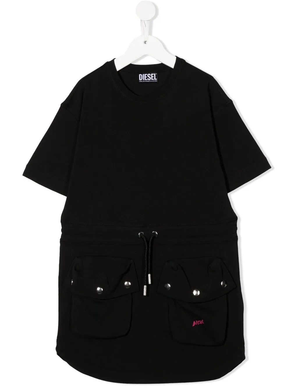 

Diesel Kids vestido estilo playera D-Bells con cordones - Negro