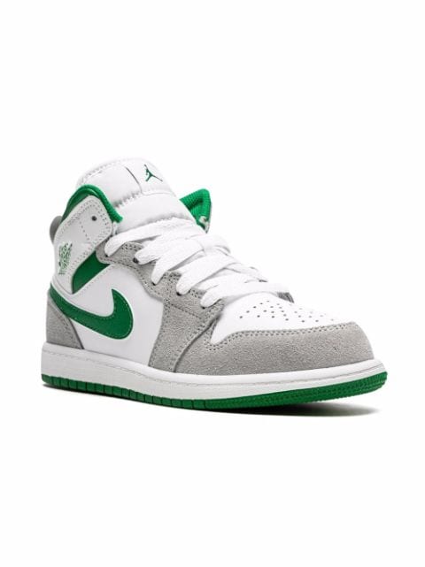 Jordan Kids - Jordan 1 Mid SE Grey/Green sneakers