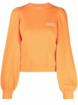 GANNI puff-shoulder Sweatshirt - Farfetch