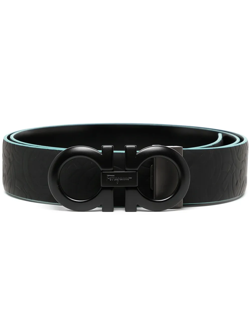 

Ferragamo Gancini buckle leather belt - Black