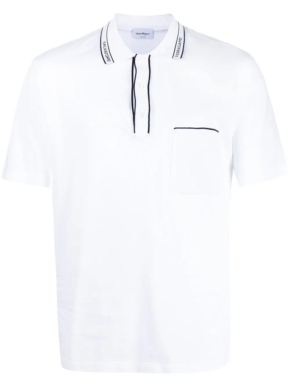 

Salvatore Ferragamo playera tipo polo con logo en el cuello - Blanco