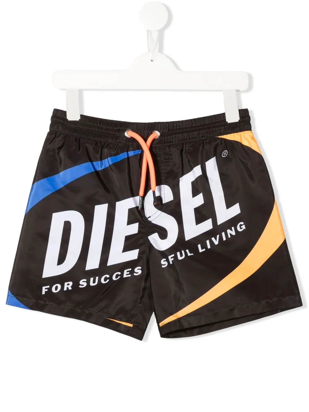 

Diesel Kids shorts de playa con logo estampado - Negro