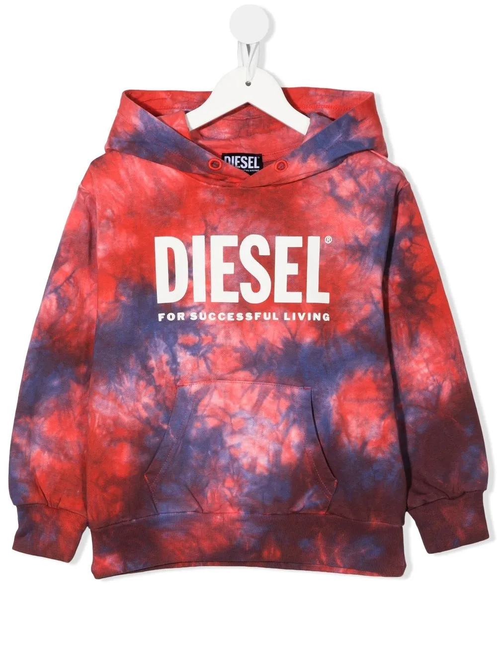 

Diesel Kids hoodie con estampado tie-dye - Rojo