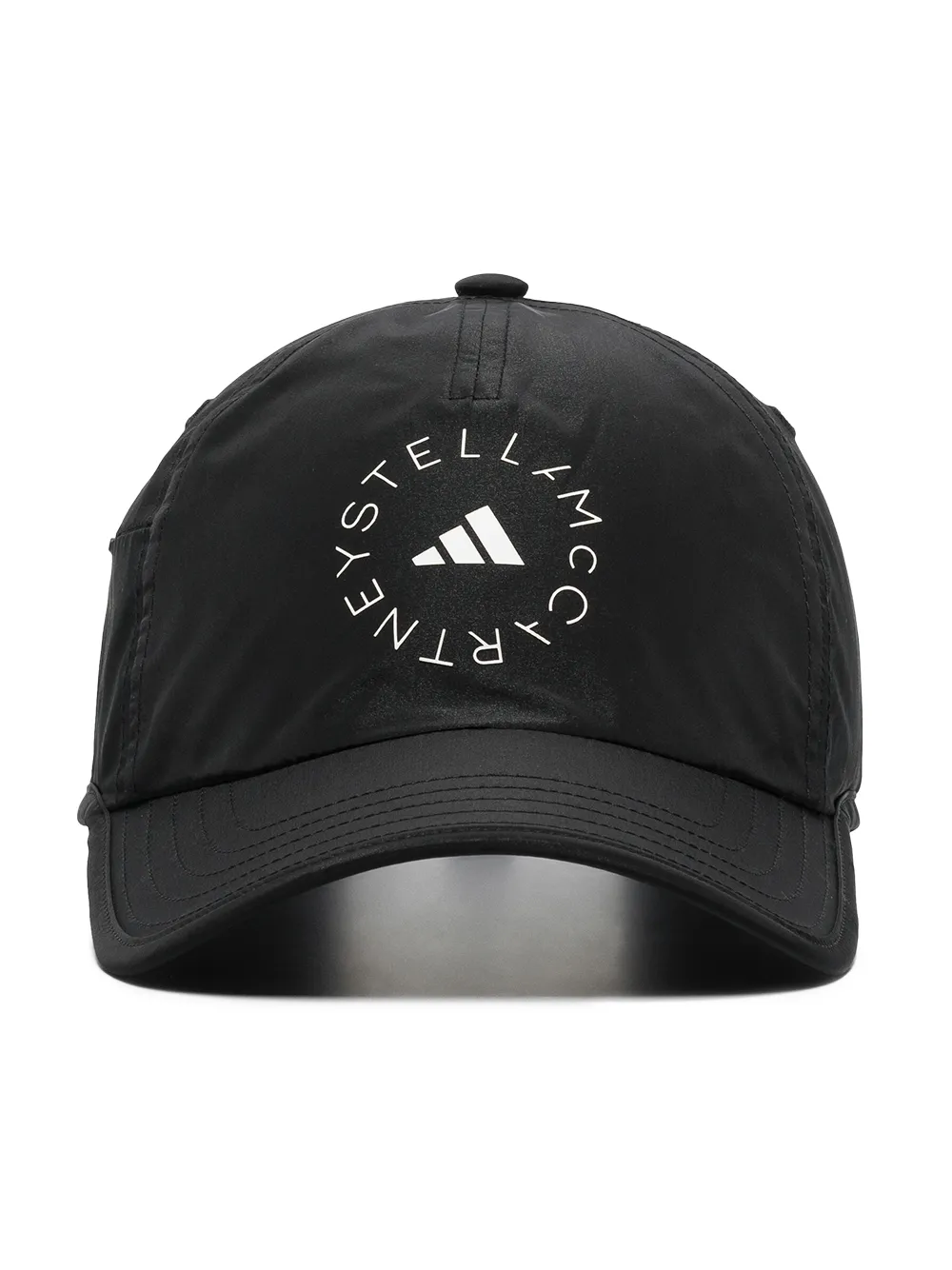 Logo print drawstring baseball cap dames gerecycled polyester Eén Zwart