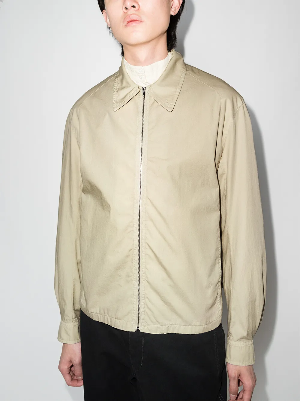 LEMAIRE zip-up Cotton Shirt Jacket - Farfetch