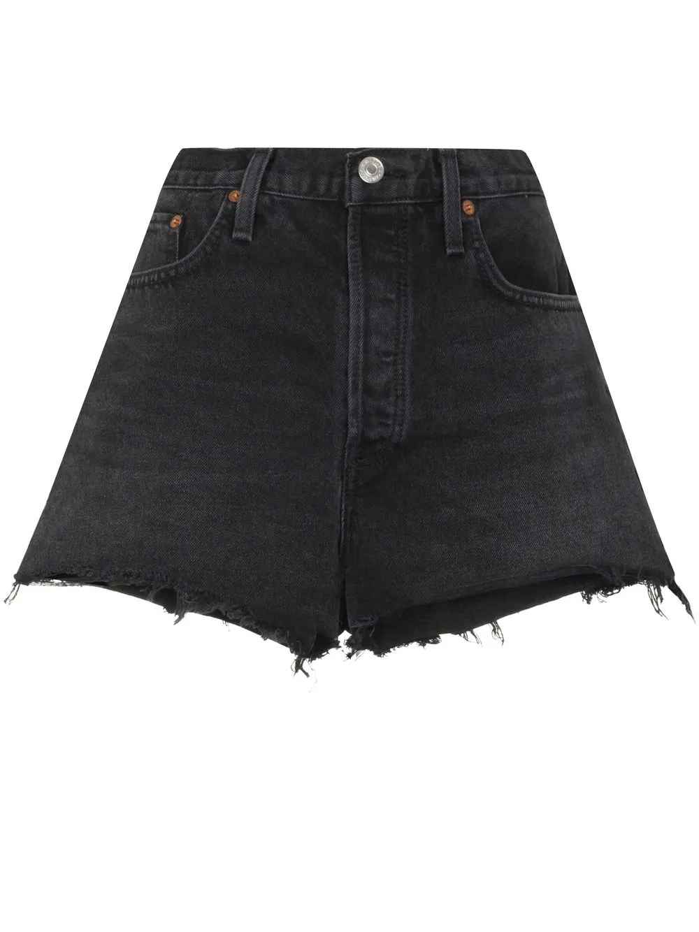 

RE/DONE shorts de mezclilla con tiro alto - Negro